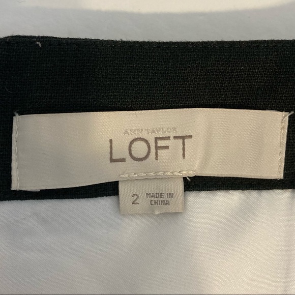 LOFT Black & White Striped Linen Blend Fit & Flare Dress Size 2 - Picture 6 of 7